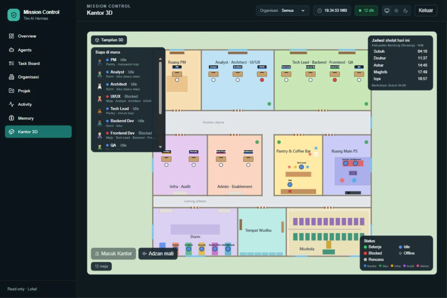 2D floor plan, original application interface, real local data.